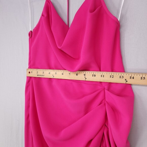 Revolve Amanda Uprichard Jasalina Maxi Dress Size Medium Hot Pink Sexy Party - Picture 9 of 16